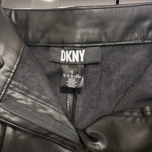 DKNY Womens Faux Leather High Rise Skinny Pants Black 10- NWOT - Picture 7 of 8